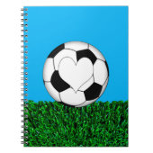 customizeableハートのサッカーボール ノートブック (正面)