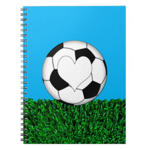 customizeableハートのサッカーボール ノートブック