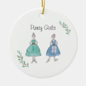 Customizeable Nutcracker Party Girls Keepsake セラミックオーナメント (正面)