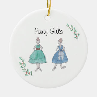 Customizeable Nutcracker Party Girls Keepsake セラミックオーナメント