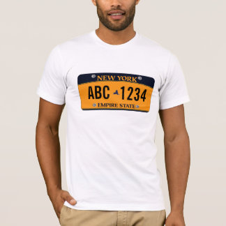 *Customized新しいニューヨーク車のナンバープレート Tシャツ