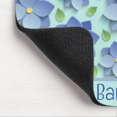 Customized 3 D Flowers In Blue マウスパッド (コーナー)