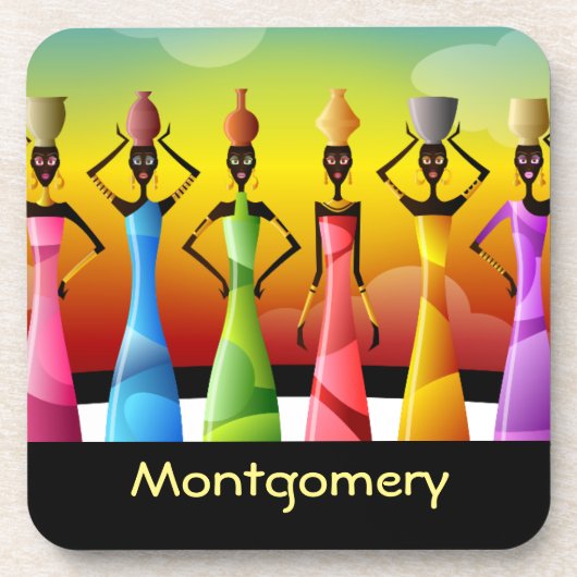 Customized African Women with Pottery コースター (正面)