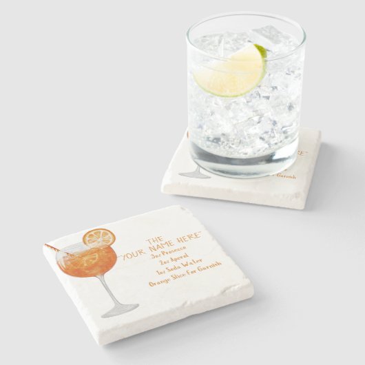 Customized Aperol Spritz Recipe Coaster ストーンコースター (横)