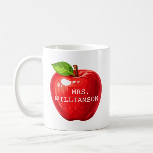 Customized Apple Teacher Gift コーヒーマグカップ (左)