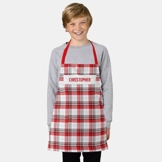 Customized apron for kids / fun prints / エプロン (着用した状態)
