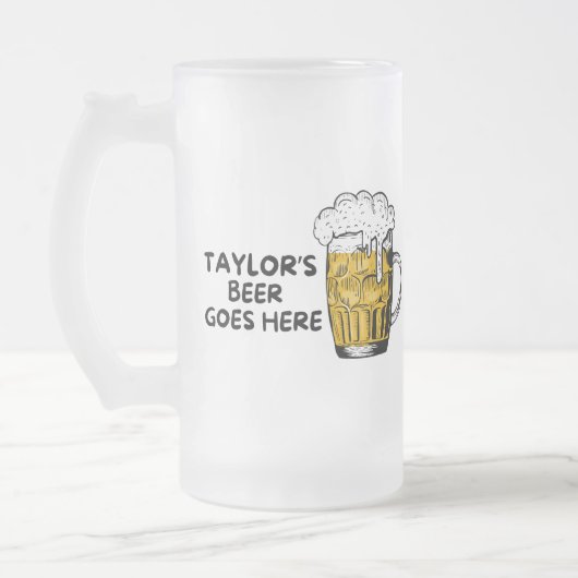 Customized Beer Goes Here Beer Lover フロストグラスビールジョッキ (左)