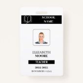 Customized black ID badge for teachers バッジ (正面)