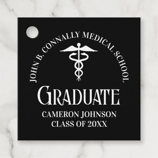 Customized Black Medical School Graduation Party フェイバータグ (正面)