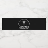 Customized Black Medical School Graduation Party ペットボトルラベル (シングルラベル)