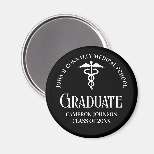 Customized Black Medical School Graduation Party マグネット (正面/裏面)
