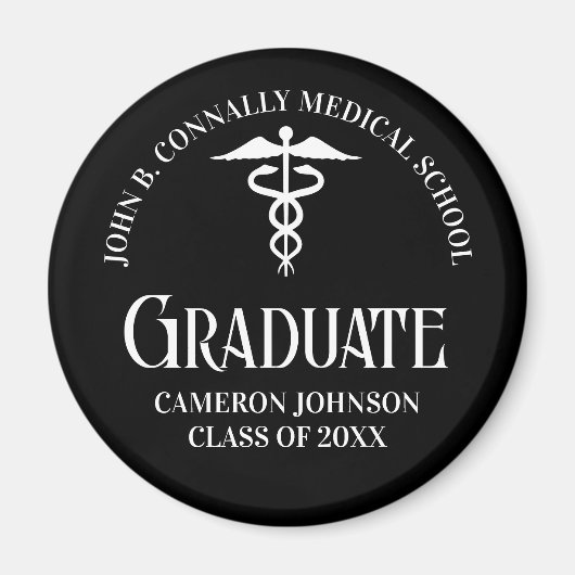 Customized Black Medical School Graduation Party マグネット (正面)