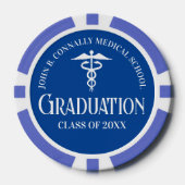 Customized Blue Medical School Graduation Party ポーカーチップ (正面)