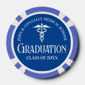 Customized Blue Medical School Graduation Party ポーカーチップ (裏面)