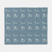Customized Blue White Rope Knot Monogram Soft Warm フリースブランケット (正面(横))
