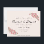 Customized Blush Watercolor Floral Garden Wedding セーブザデート<br><div class="desc">This blush boho garden save the date card is perfect for couples planning a romantic spring or outdoor wedding. Soft watercolor florals and a warm blush background create an elegant yet relaxed look that feels beautiful and budget-friendly. Fully editable so you can easily personalize your names, date and venue for...</div>