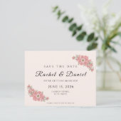 Customized Blush Watercolor Floral Garden Wedding セーブザデート (スタンド正面)