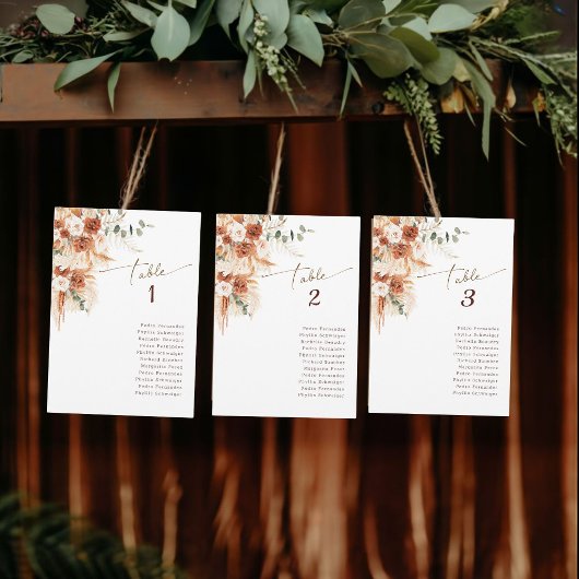 Customized Bohemian earthy red clay wedding table  招待状