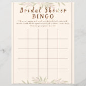 Customized Boho Floral Bridal Shower Bingo Game チラシ (正面)