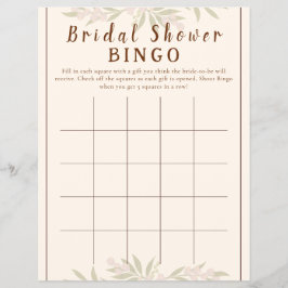 Customized Boho Floral Bridal Shower Bingo Game チラシ