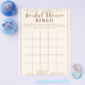 Customized Boho Floral Bridal Shower Bingo Game チラシ (シングル)