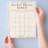 Customized Boho Floral Bridal Shower Bingo Game チラシ (手)