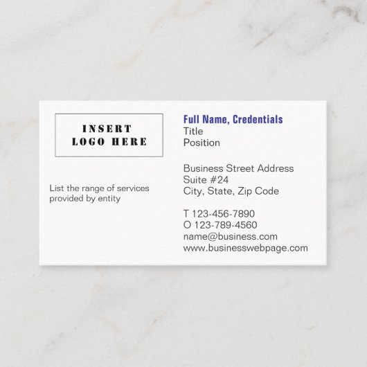 Customized Business and Corporate White and Blue 名刺 (正面)