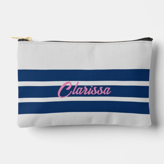 Customized canvas accessory bag - Customized strip アクセサリーポーチ (正面)