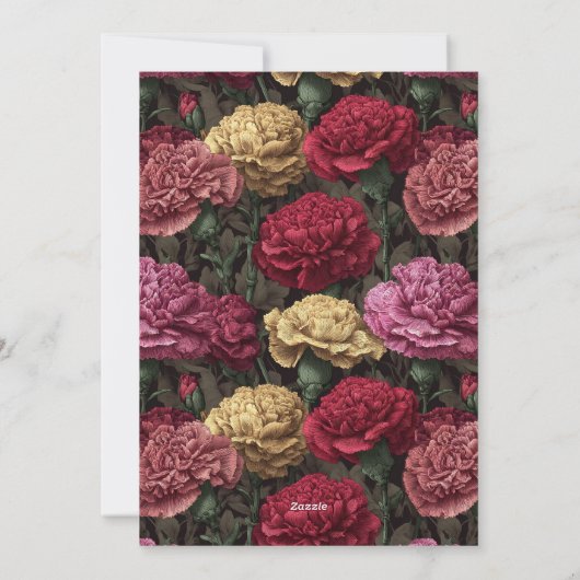 Customized Carnation Charm 5Th Birthday 招待状 (裏面)