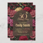 Customized Carnation Charm 5Th Birthday 招待状 (正面/裏面)