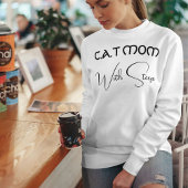 Customized Cat Mom Black Script Funny Pet Lover スウェットシャツ