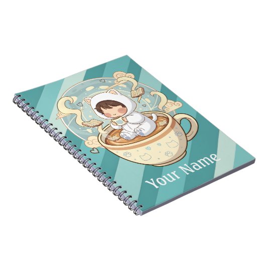 Customized Cat Notebook Journal for Student Writer ノートブック (右側)