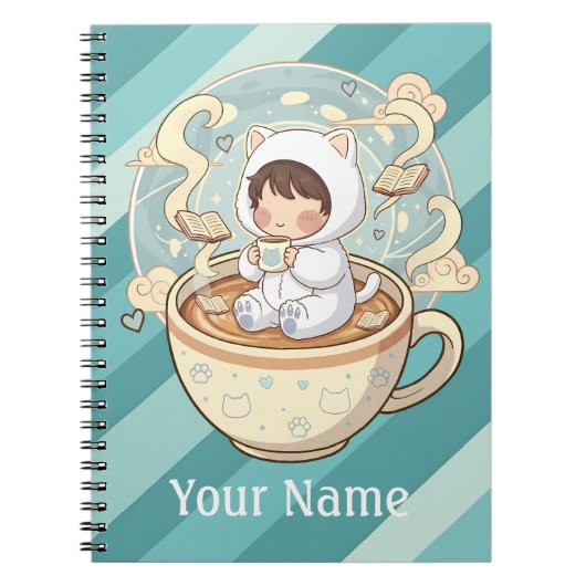 Customized Cat Notebook Journal for Student Writer ノートブック (正面)