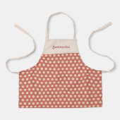 Customized children's apron with orange daisy  エプロン (正面)