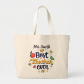Customized Cotton Canvas Tote Bag for Teachers ラージトートバッグ (正面)