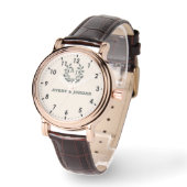 Customized Couple’s Silver or Golden Wedding Gift 腕時計 (傾斜)