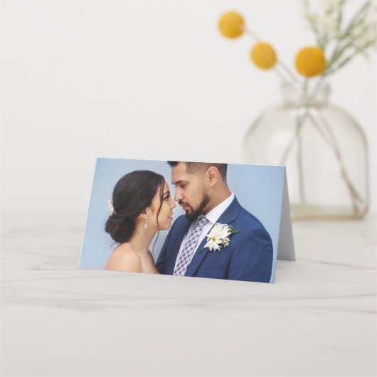 Customized Couple Wedding Photo プレイスカード (正面)