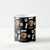 Customized Dog Pet Photo & Name Black コーヒーマグカップ (中央)