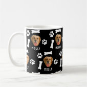 Customized Dog Pet Photo & Name Black コーヒーマグカップ (左)