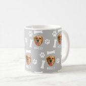 Customized Dog Pet Photo & Name Gray コーヒーマグカップ (正面右)