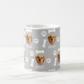 Customized Dog Pet Photo & Name Gray コーヒーマグカップ (中央)
