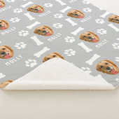 Customized Dog Pet Photo & Name Gray シェルパブランケット (3/4)