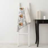 Customized Dog Pet Photo & Name Gray シェルパブランケット (インサイチュ)