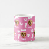 Customized Dog Pet Photo & Name Pink コーヒーマグカップ (中央)