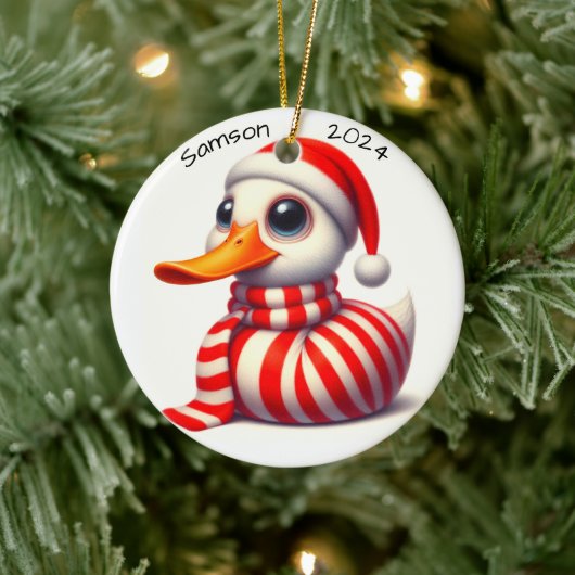 Customized Duck Christmas Ornament セラミックオーナメント (ツリー)