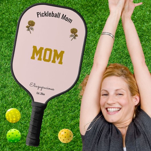 Customized Elegant Cute Pink Pickleball Mom Gift ピックルボールラケット