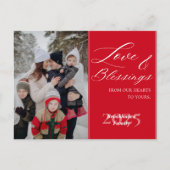 Customized Family Name 1 Photo Year Elegant Script シーズンポストカード (正面)