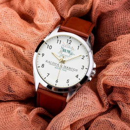 Customized Floral Monogram Timepiece for Him & Her 腕時計