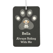Customized Funny Pet Paw Dog Name Two Sided Photo カーエアーフレッシュナー (正面)