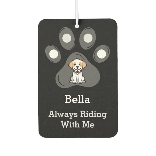 Customized Funny Pet Paw Dog Name Two Sided Photo カーエアーフレッシュナー (正面)